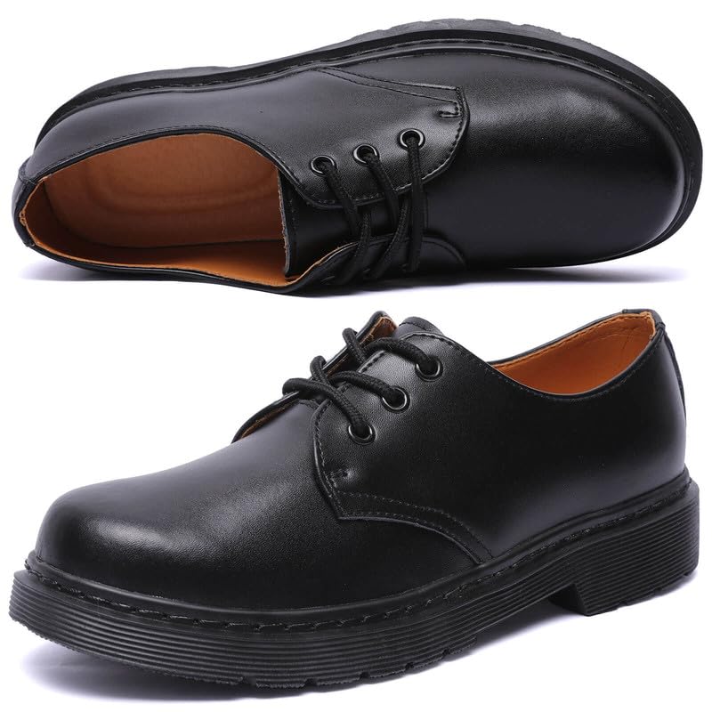 [ziitop] カジュアルシューズ メンズ レディース ポストマンシューズ レースアップシューズ 3E 本革ビジネス スニーカー スタンダード ニュートラル革靴 黒 厚底 紳士靴 滑り止め 防水